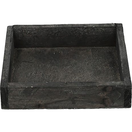 Kvadratisk dekorationsfad i træ 14 x 14 cm - natur 1 stk.