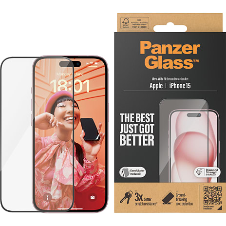 PanzerGlass Skærmbeskyttelse iPhone 15