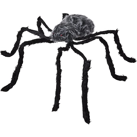 Halloween Edderkop med LED Sort