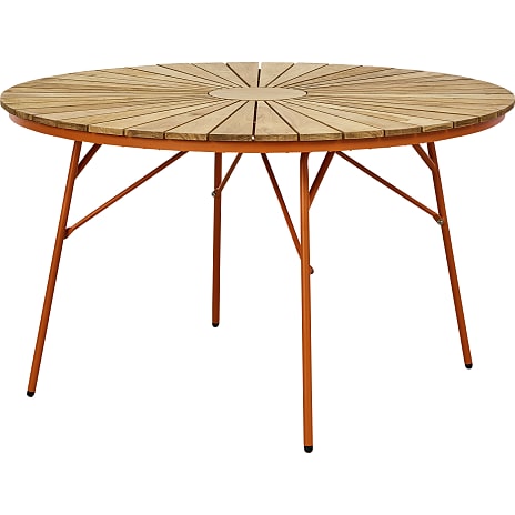 Kerteminde Teak Havebord Ø130 cm Orange Stel