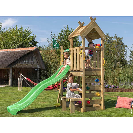 Jungle Gym Teepee legetårn komplet inkl. grøn rutsjebane 1 stk.