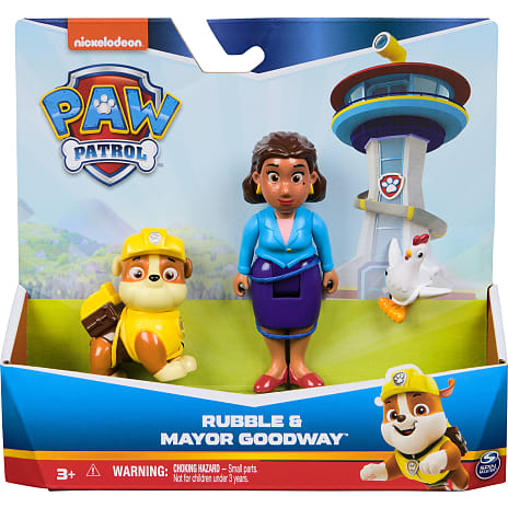 Paw Patrol Figurer Borgmester Godglad og Rubble