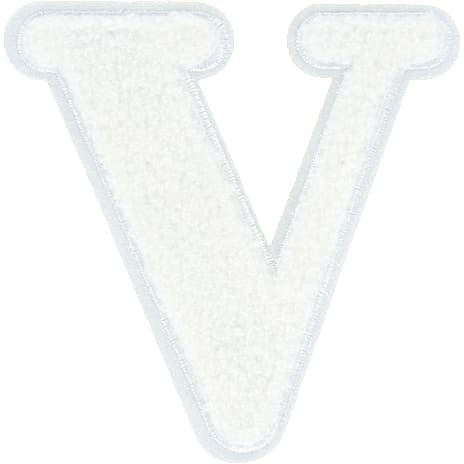 Julefryd Tekstil Strygemærke Bogstav V 12,5 cm Hvid