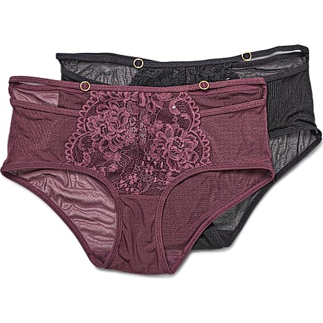 VRS Dame Hipster 2-pak Str. XL Bordeaux/Sort