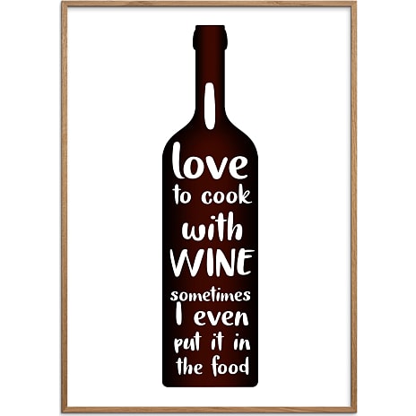 Citatplakat I love to cook with wine - 70x100 cm 1 stk.