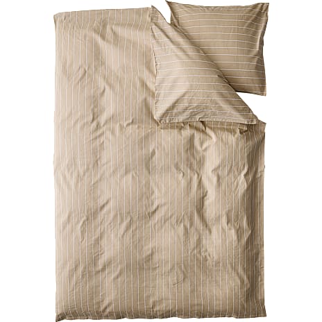 Salling Sengetøj 140x220 cm Beige Og Hvid Stribe