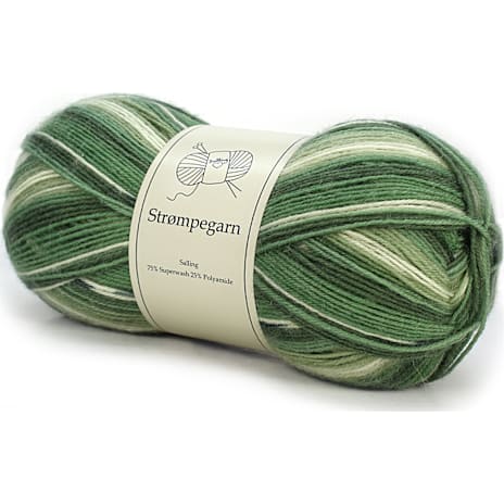Salling strømpegarn - grøn/beige 81815 1 stk.