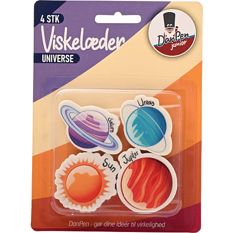 Danpen Viskelæder 4-pak Planeter