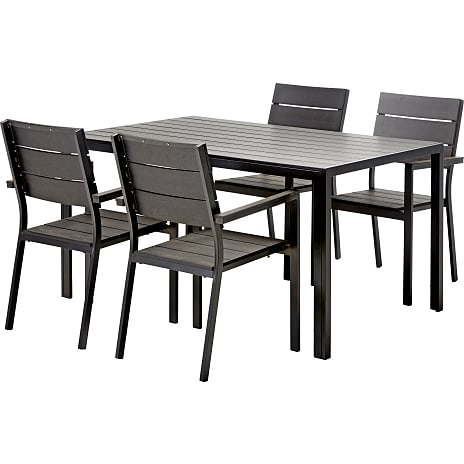 Carlton Havebord Og 4 Carlton Havestole Sort
