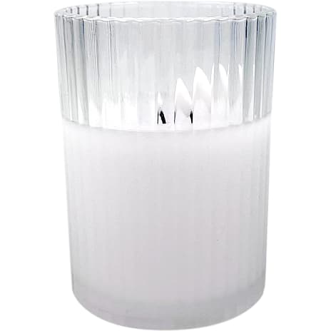 LED Lys i Glas med Riller Hvid