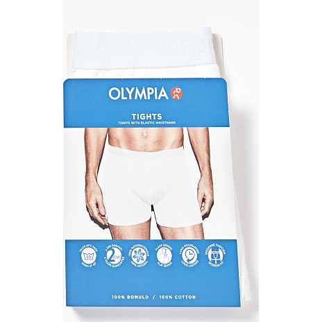 Olympia herre tights str. M - hvid 1 stk.