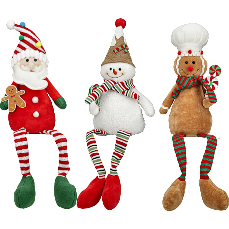Julefryd Stoffigur med hængeben assorteret
