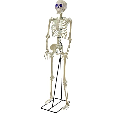 Halloween Skelet med LED-øjne Hvid