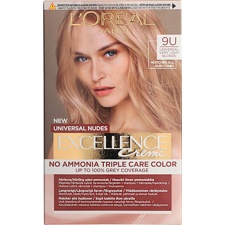 L'Oréal Paris Universal Nudes permanent hårfarve 9U Very Light Blond u. ammoniak 1 stk.