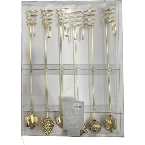 Julefryd Lysholdere med julemotiv - guld 1 stk.