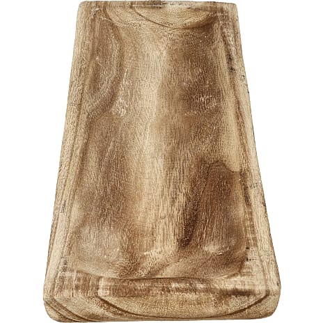 Rustikt Aflangt Dekorationsfad i Træ 43 x 15 cm Natur