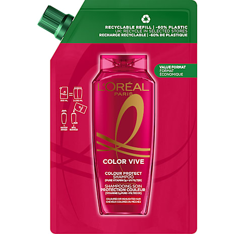 L'Oréal Paris Color Protect shampoo farvet og highlightet hår refill 500 ml