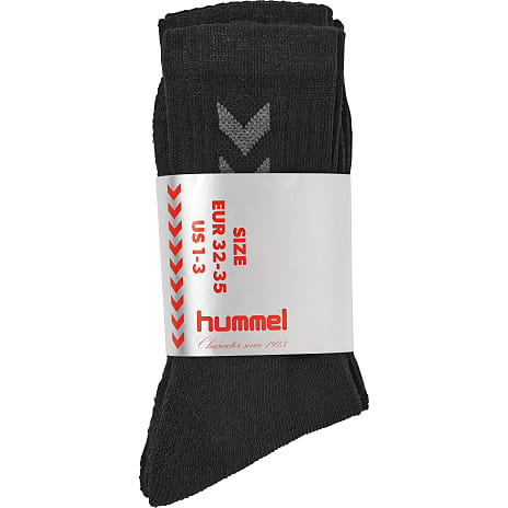 Hummel Unisex 3-pak Strømper Str. 32/35 Sort