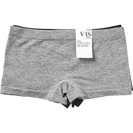 VRS teen 3-pak microfiber hipsters str. 158/164 - grå/sort 1 stk.
