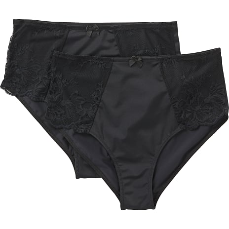 VRS dame 2-pak maxi trusser str. 2XL - sort 1 stk.