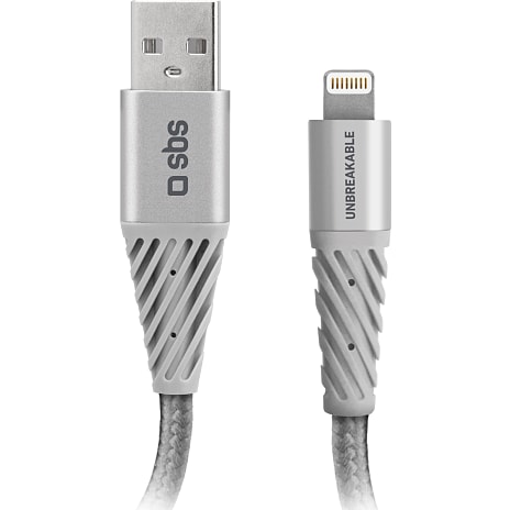 SBS lightning kabel 1.5 m - sølvfarvet 1 stk.