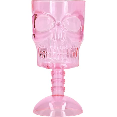 Halloween Kranie Vinglas I Plast Pink