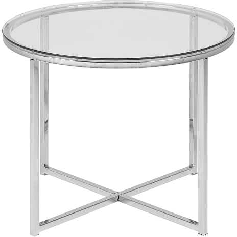 AC Design Furniture Cross Rundt Sofabord Klar Glas