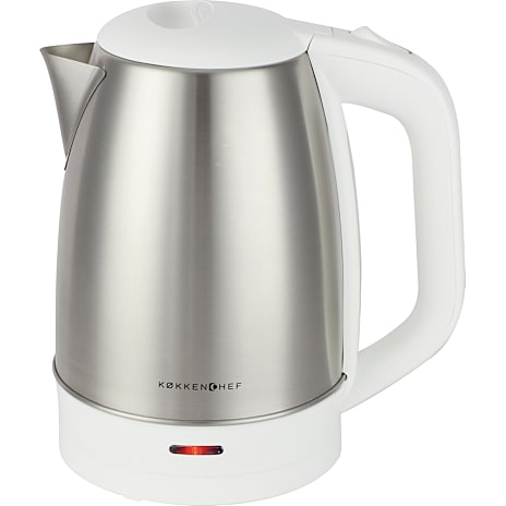 Køkkenchef elkedel 1,7 liter - sølvfarvet/hvid 1 stk.