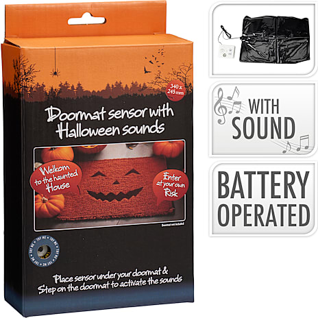 Halloween Dørmåtteunderlag m. Sensor og Lyd 34x24,5 cm