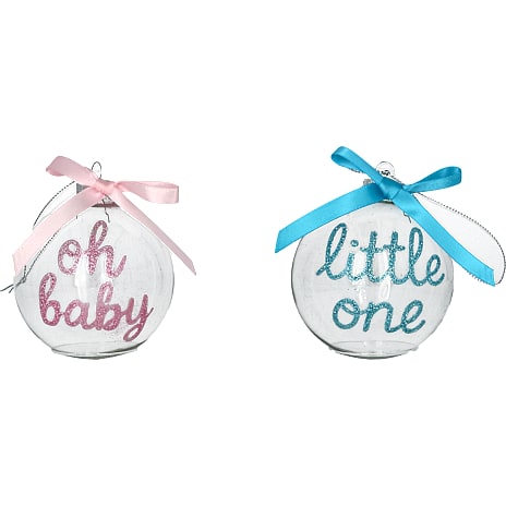 Julefryd Juleglaskugle 8 cm Baby Med Satinsløjfe Assorteret