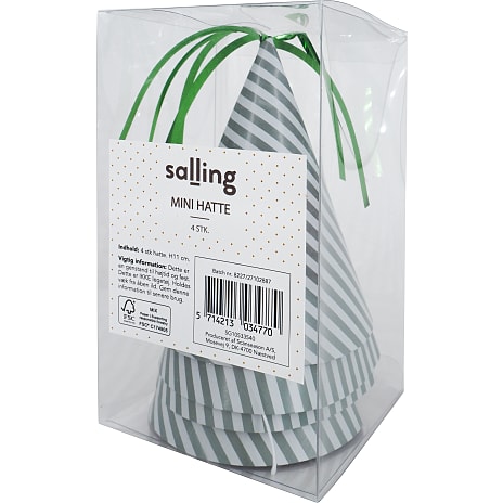 Salling Mini Festhat med Striber 4-pak Grøn