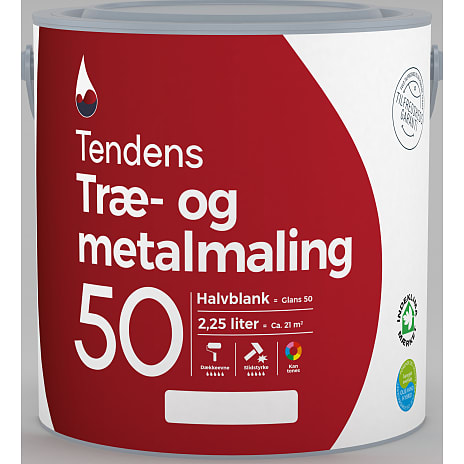Tendens træ- og metalmaling halvblank 50 2.25 liter 2250 ml