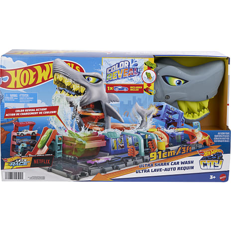Hot Wheels ultra shark car wash playset 1 stk.