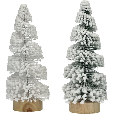 Juletræ Med Sne Højde 18 cm Assorteret