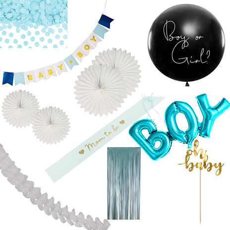 Festpakke babyshower lyseblå