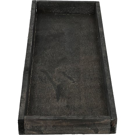 Aflangt dekorationsfad i træ 40 x 14 cm - natur 1 stk.