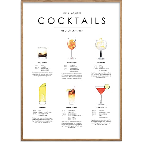 Citatplakat Cocktails opskrifter nr. 4 - 70x100 cm 1 stk.