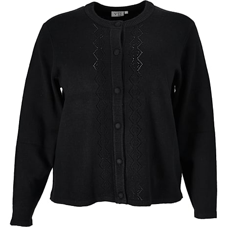 VRS Dame Pointelle Cardigan Str. 48 Sort