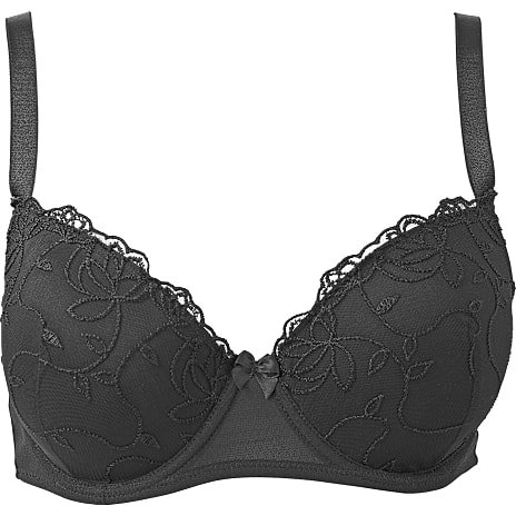 VRS dame broderet bh str. B85 - sort 1 stk.
