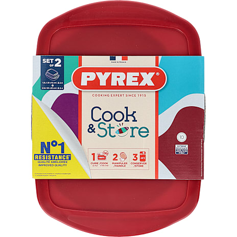 Pyrex Glasfade Med Låg 2-pak