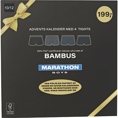 Marathon Boxershorts 4-pak Str. 13/15 År Sort