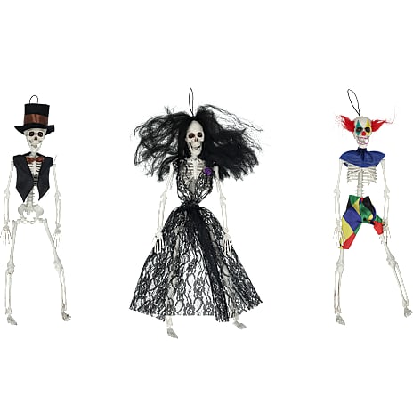 Halloween skelet med tøj 40 cm - flere varianter - assorteret 1 stk.
