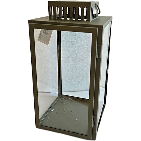 Metal Lanterne Med Hank 15x15x30 cm Olivengrøn