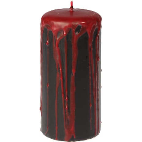 Halloween Bloklys Med Blod 5,8x12 cm Sort