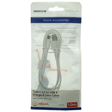 Sinox One USB-C til USB-A Kabel 1 Meter Hvid