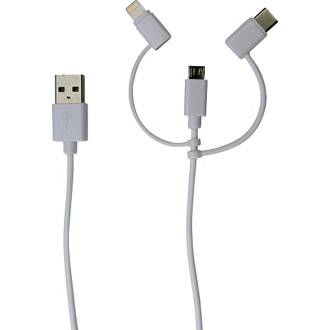 Sinox 3 i 1 Ladekabel Hvid