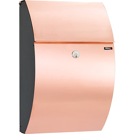 Allux 7000 Postkasse med Kobberfront Sort
