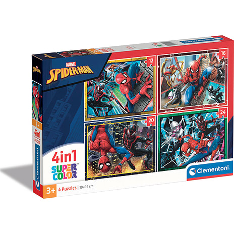 Clementoni Spider-Man Puslespil 4-i-1 12, 16, 20 Og 24 Brikker