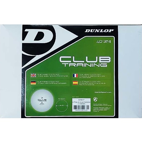Dunlop 40+ Club Training Bordtennisbolde 144-pak