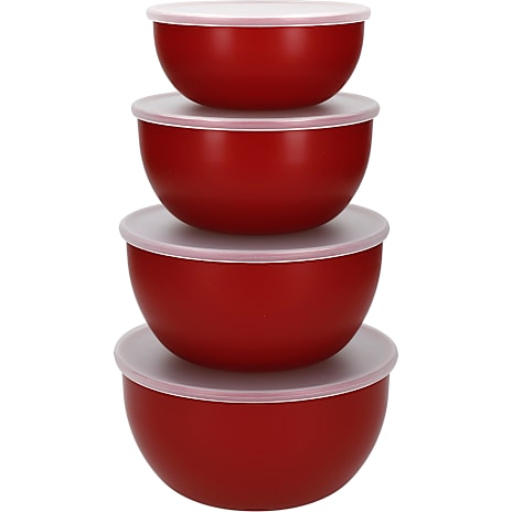 KitchenAid skåle m/ låg 4-pak - rød 1 stk.